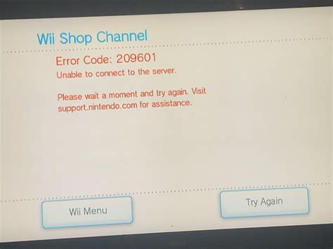 Wii Shop channels not working